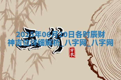 2025年06月20日各时辰财神吉位详细解析