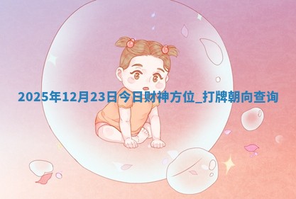 2025年12月23日今日财神方位,打牌朝向查询
