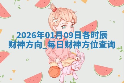 2026年01月09日各时辰财神方向,每日财神方位查询 2026年01月09日各时辰财神方向,每日财神方位查询
