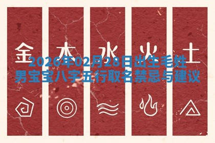 2026年02月28日出生毛姓男宝宝八字五行取名禁忌与建议