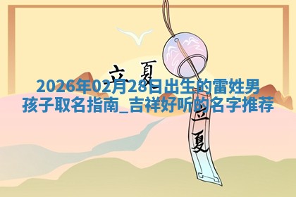 雷姓男孩子取名