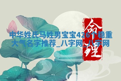 马姓稳重大气的男宝宝名字