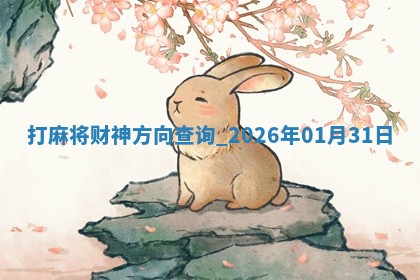 打麻将财神方向查询 2026年01月31日