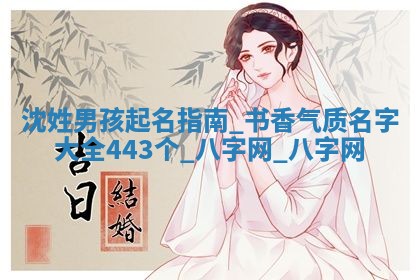 沈姓书香气质的男孩名字